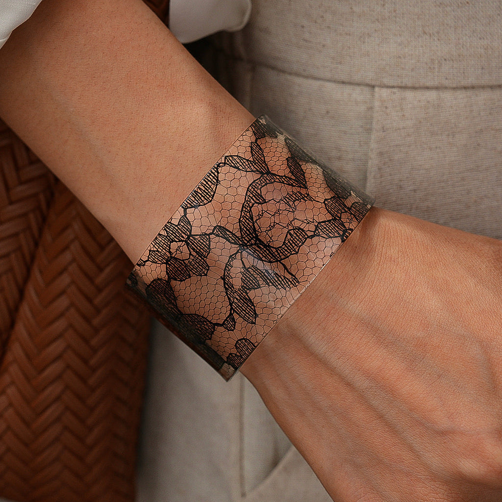 Fine Leopard Print Wide Open Cuff — bracelet, view 6