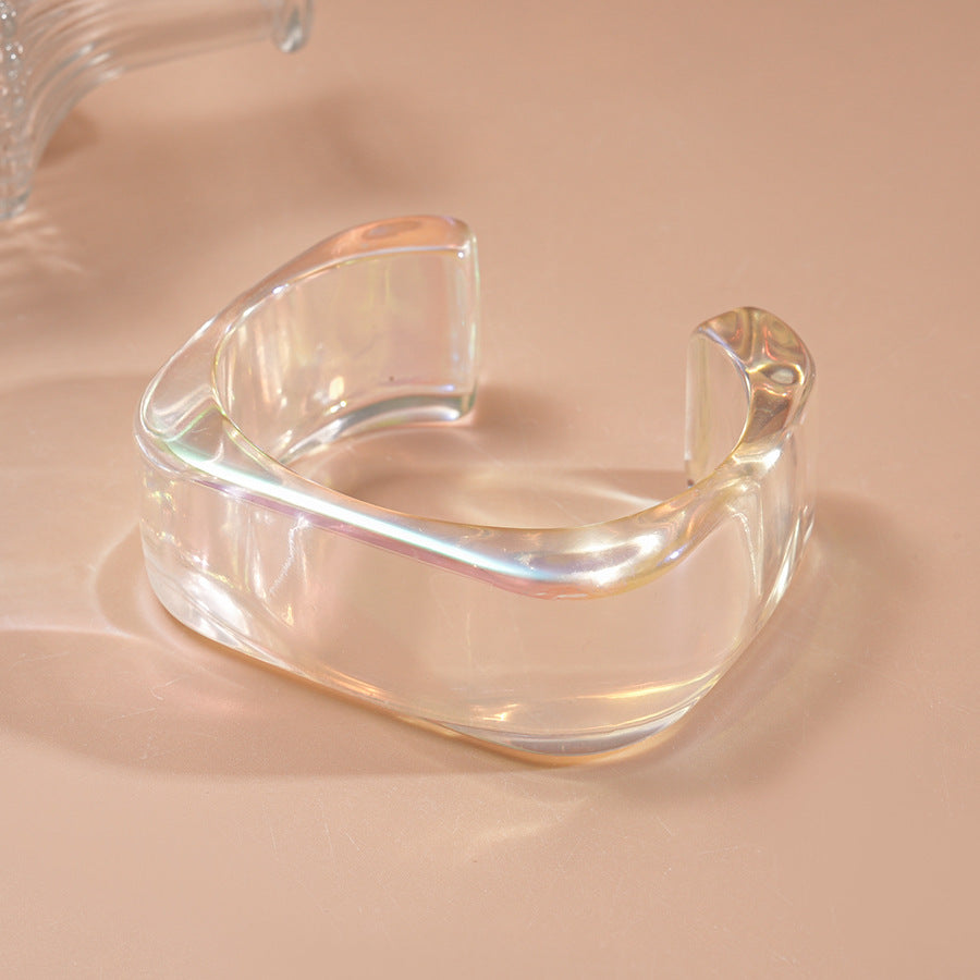 Iridescent Irregular Acrylic Bangle — bracelet, view 6