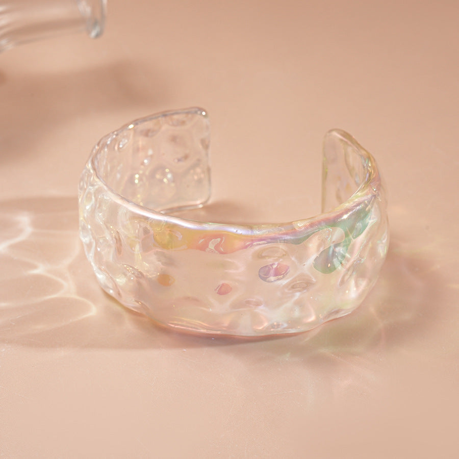 Iridescent Irregular Acrylic Bangle — bracelet, view 12