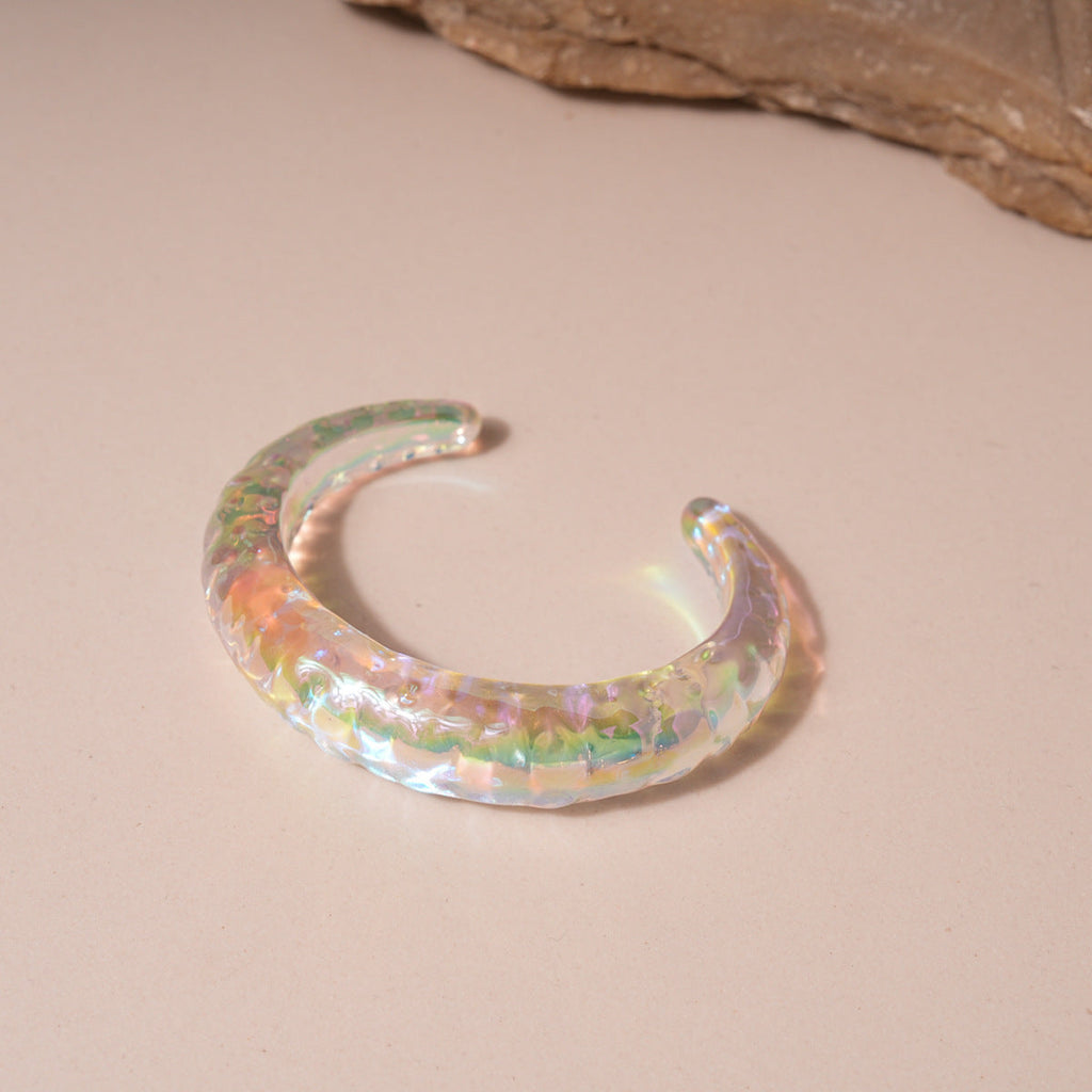Iridescent Irregular Acrylic Bangle — bracelet, view 15