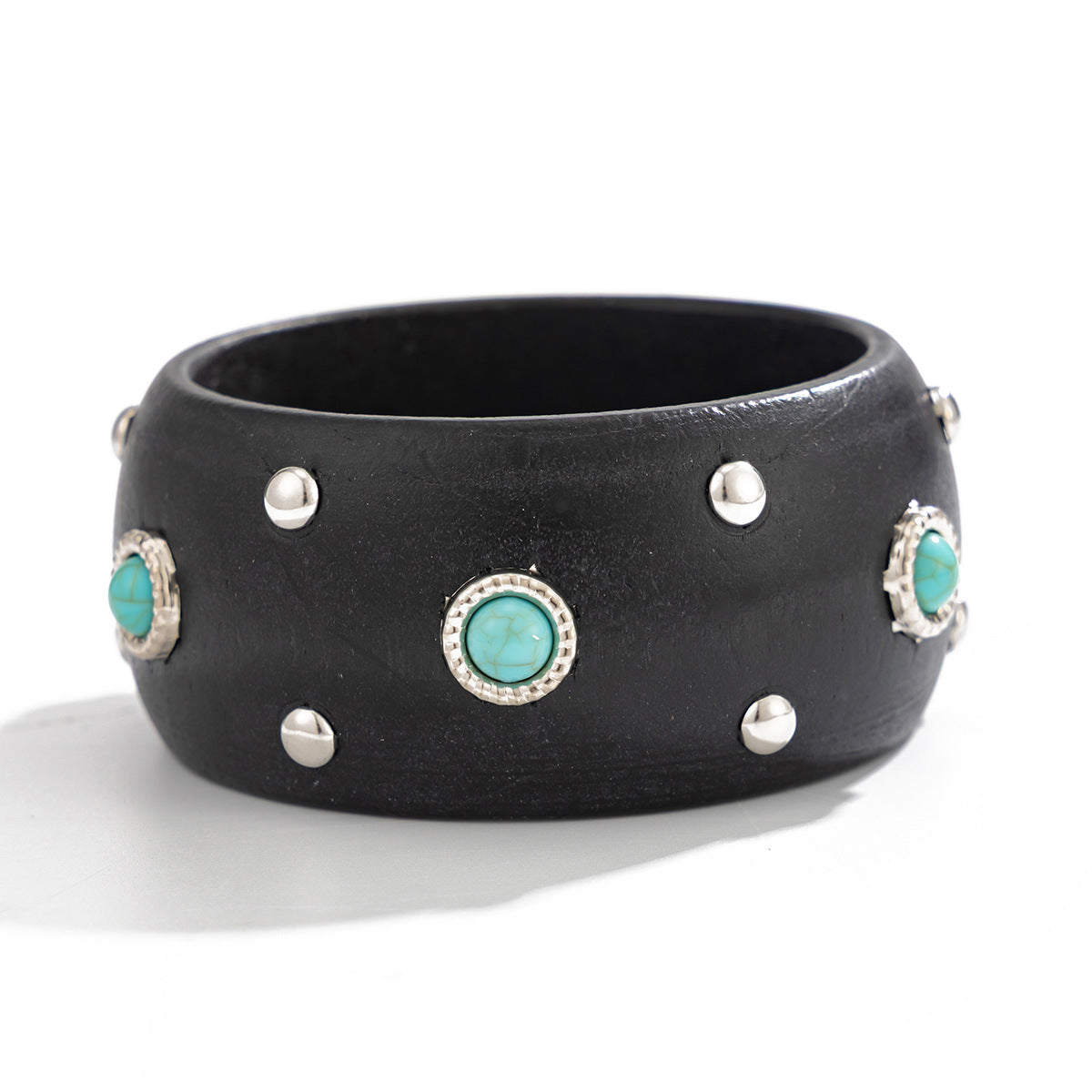 Studded Wood Wide Bangle — bracelet, view 16