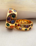 Colourful Zirconia Wide Band Ring — gold ring