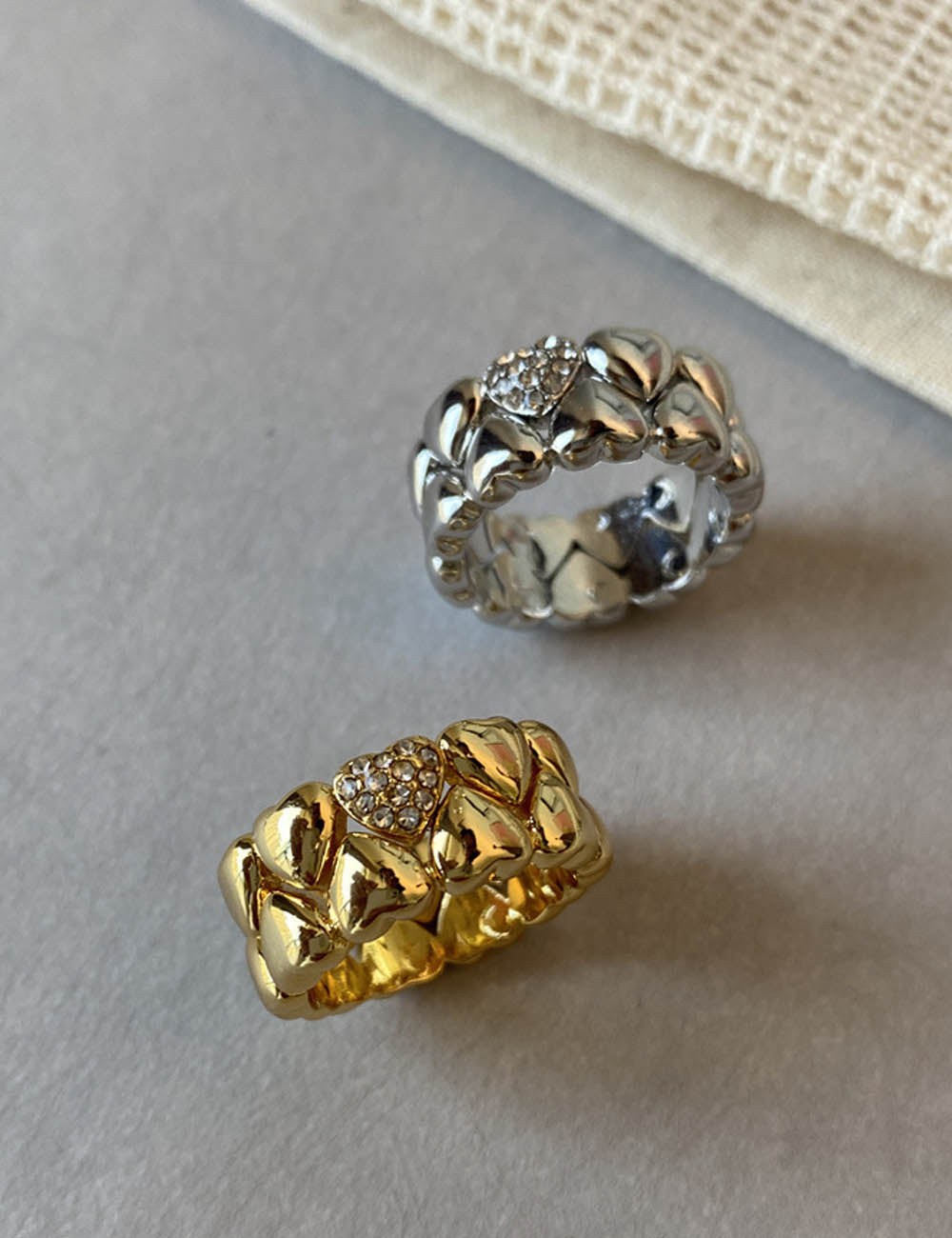 Double Layered Heart Band Ring — ring