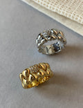 Double Layered Heart Band Ring — ring