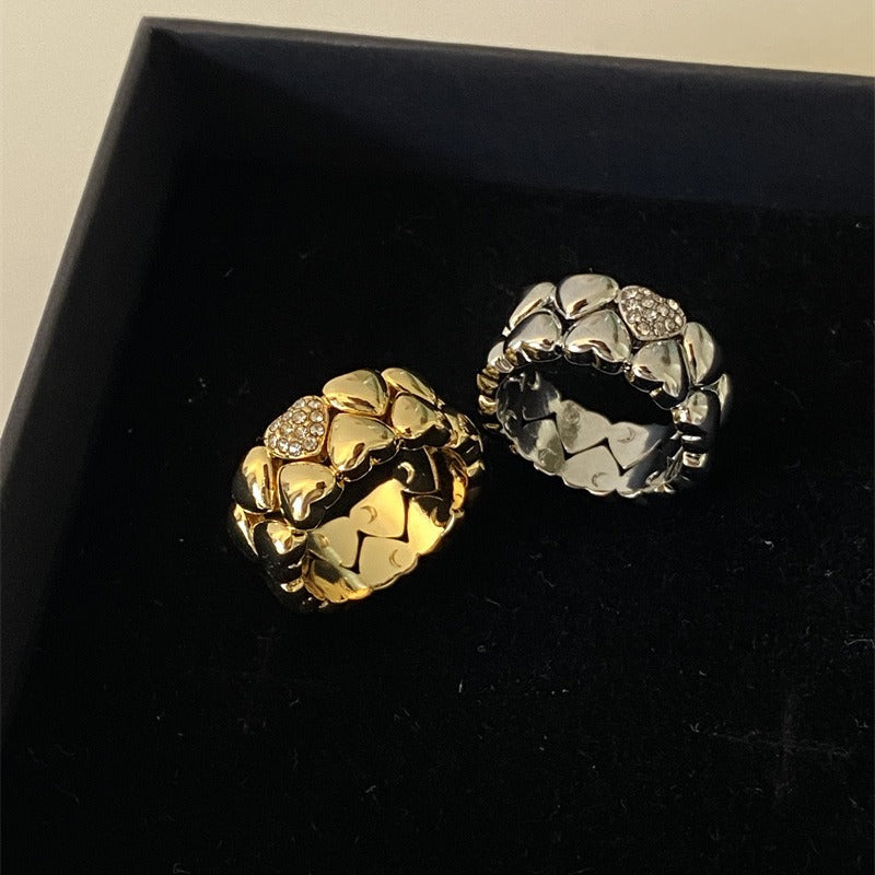 Double Layered Heart Band Ring — ring, view 2