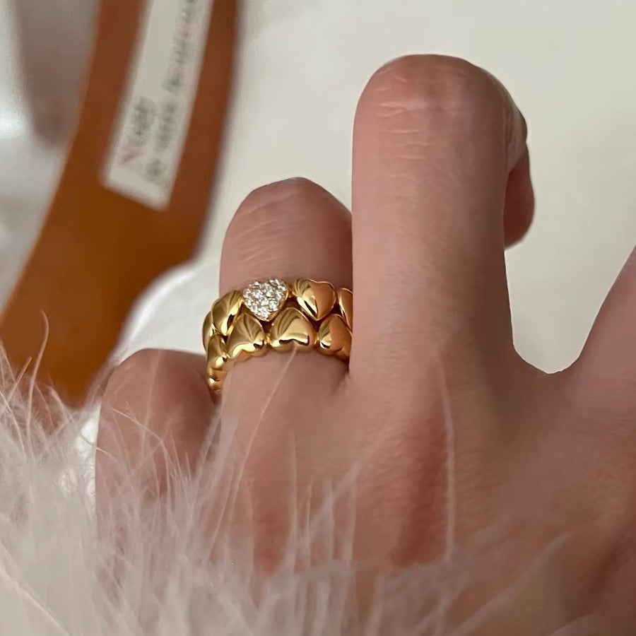 Double Layered Heart Band Ring — ring, view 4