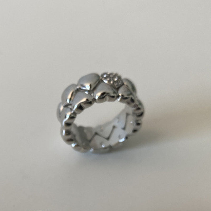 Double Layered Heart Band Ring — ring, view 6