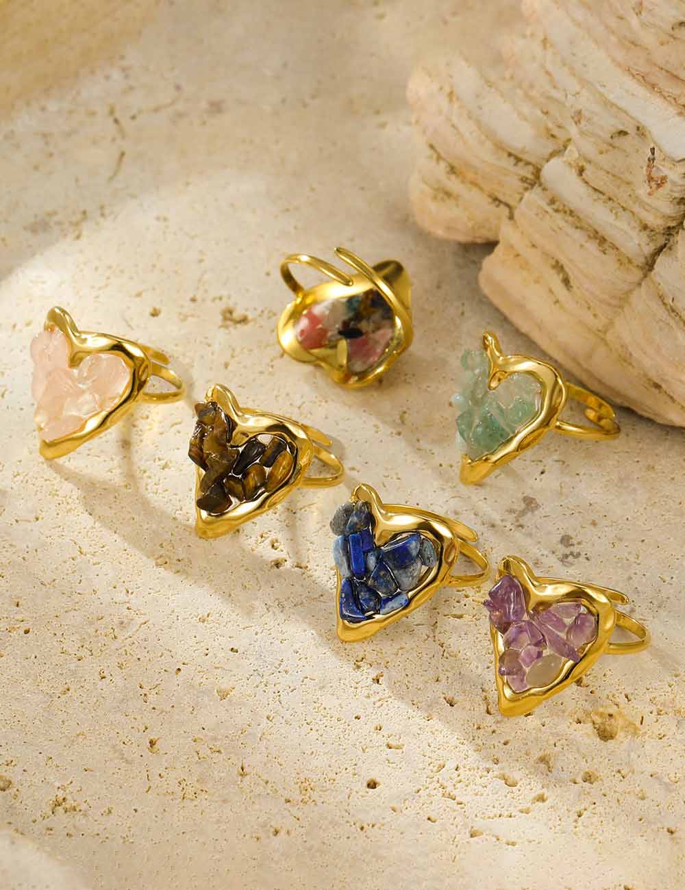 Crystal Heart Band Ring — ring