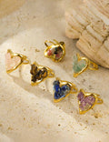 Crystal Heart Band Ring — ring