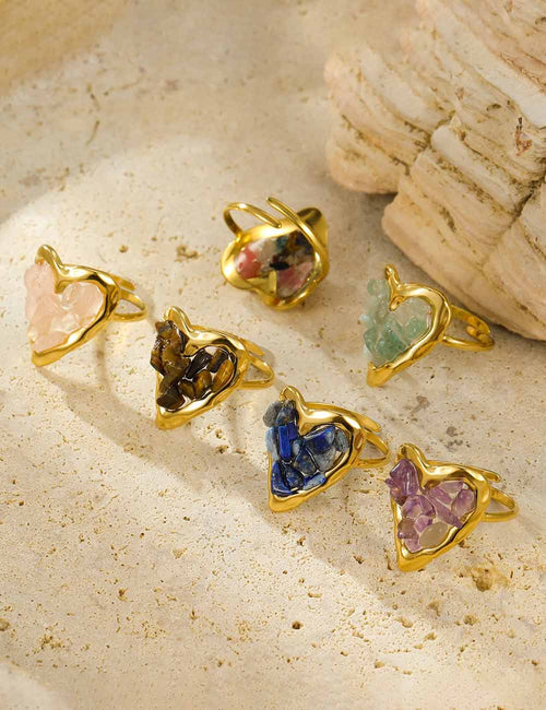 Crystal Heart Band Ring — ring