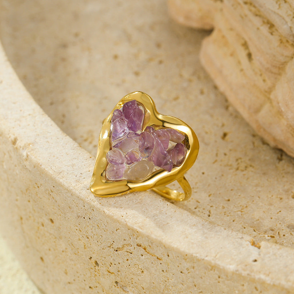 Crystal Heart Band Ring — ring, view 3