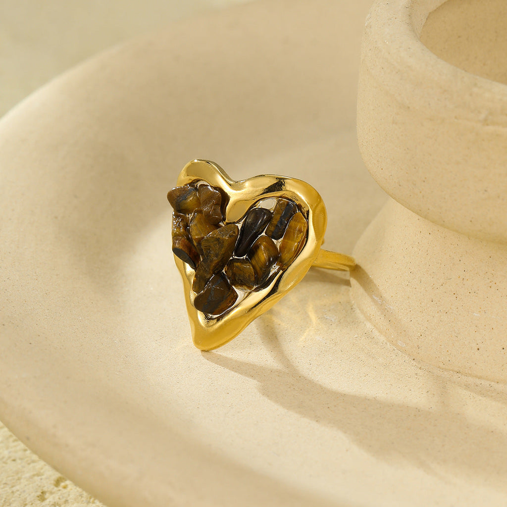 Crystal Heart Band Ring — ring, view 6
