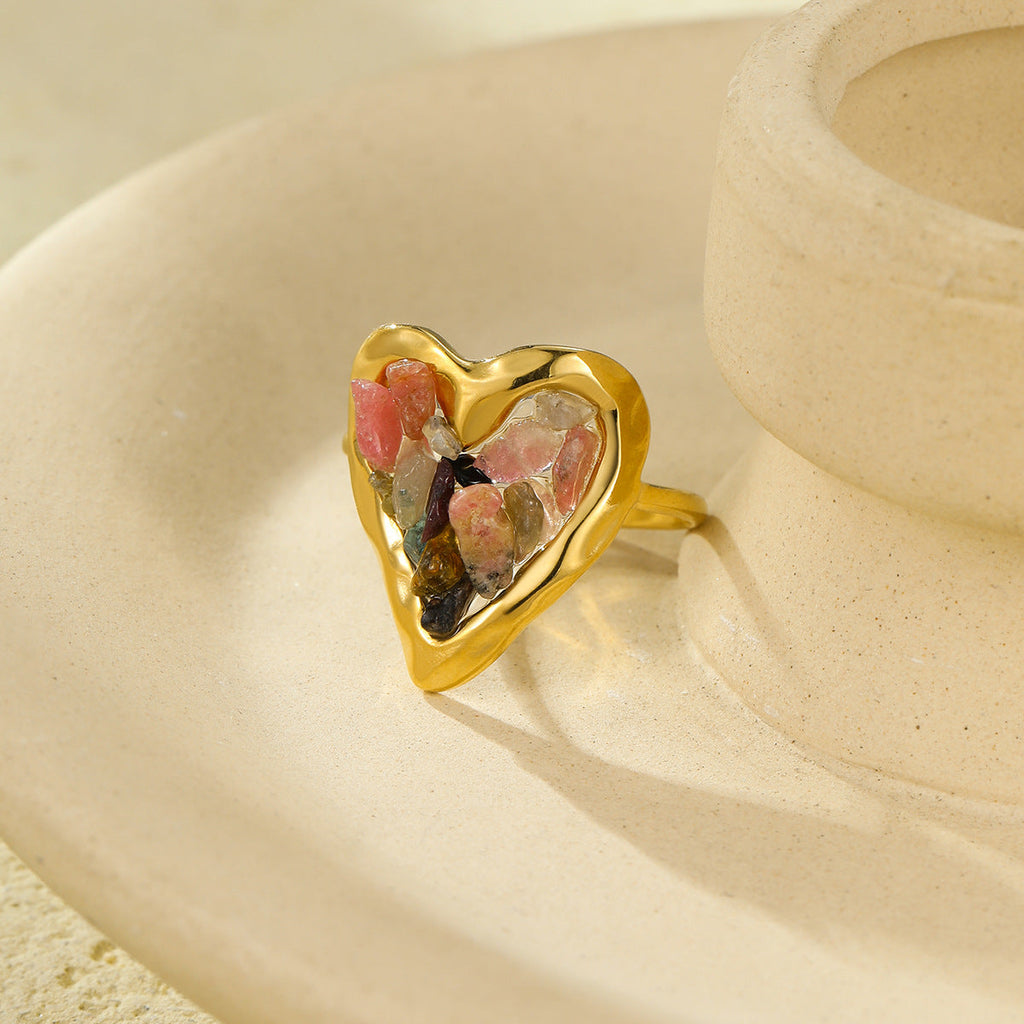 Crystal Heart Band Ring — ring, view 7