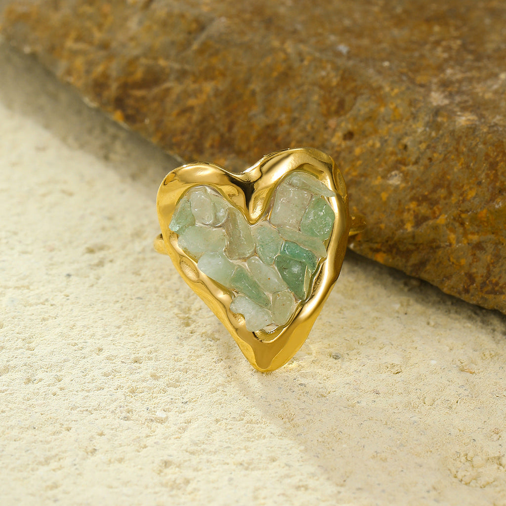 Crystal Heart Band Ring — ring, view 8