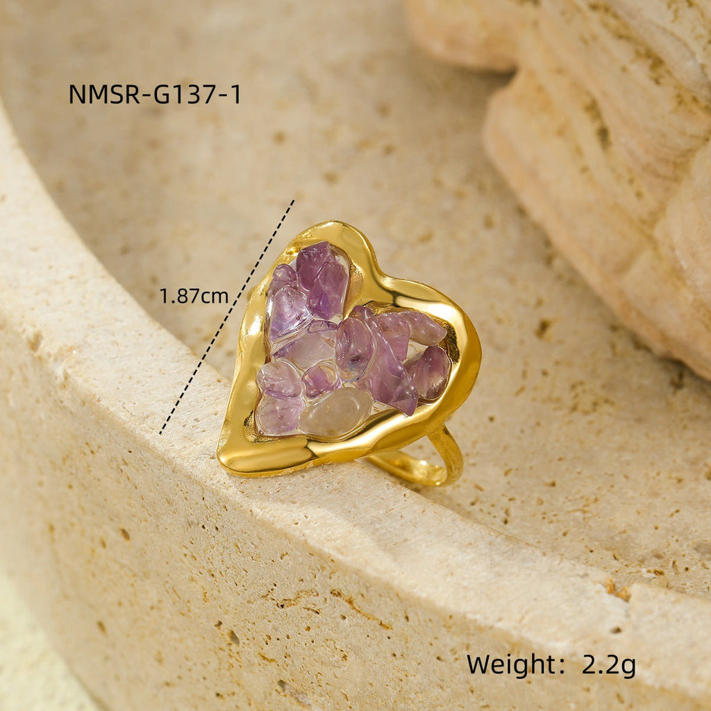 Crystal Heart Band Ring — ring, view 9
