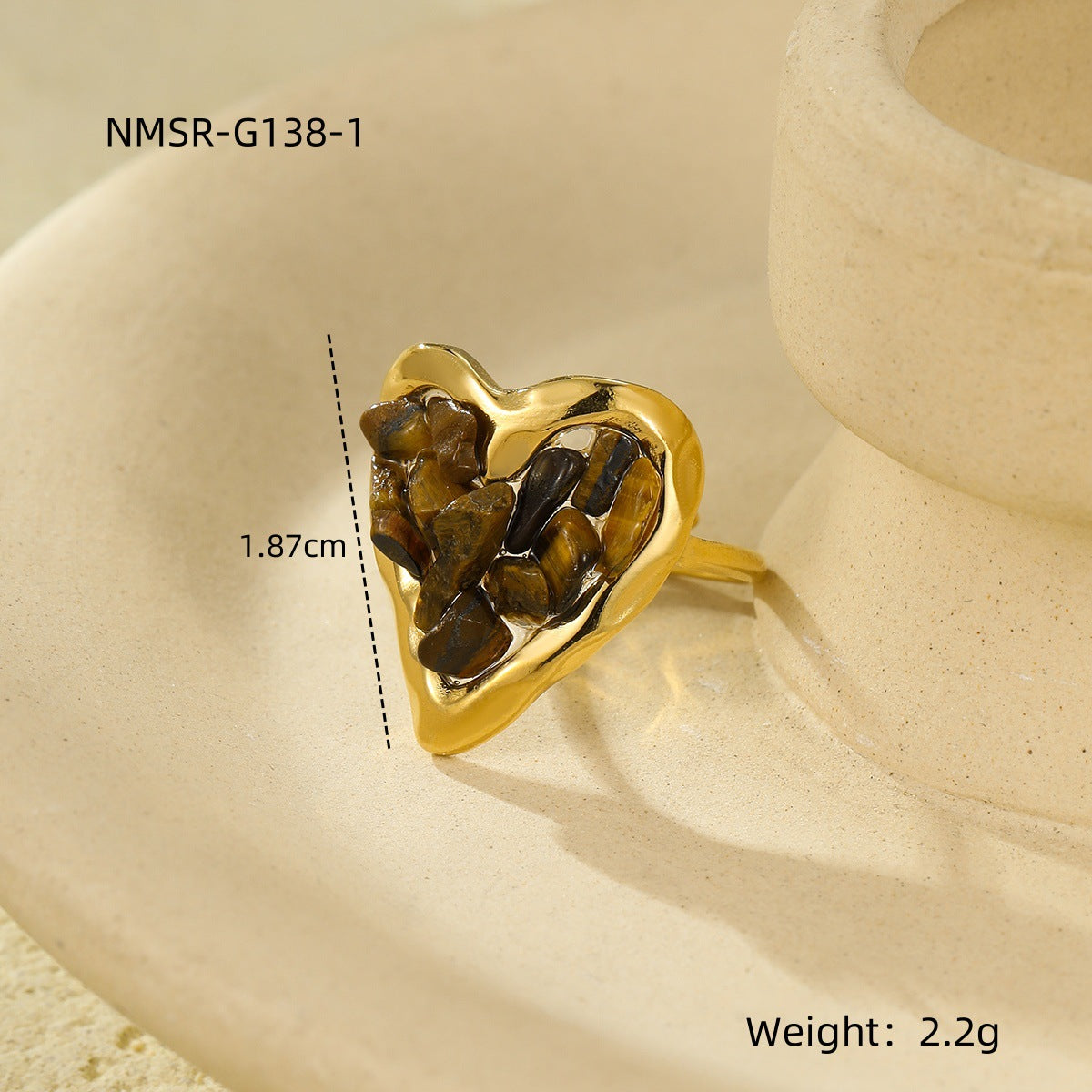 Crystal Heart Band Ring — ring, view 12