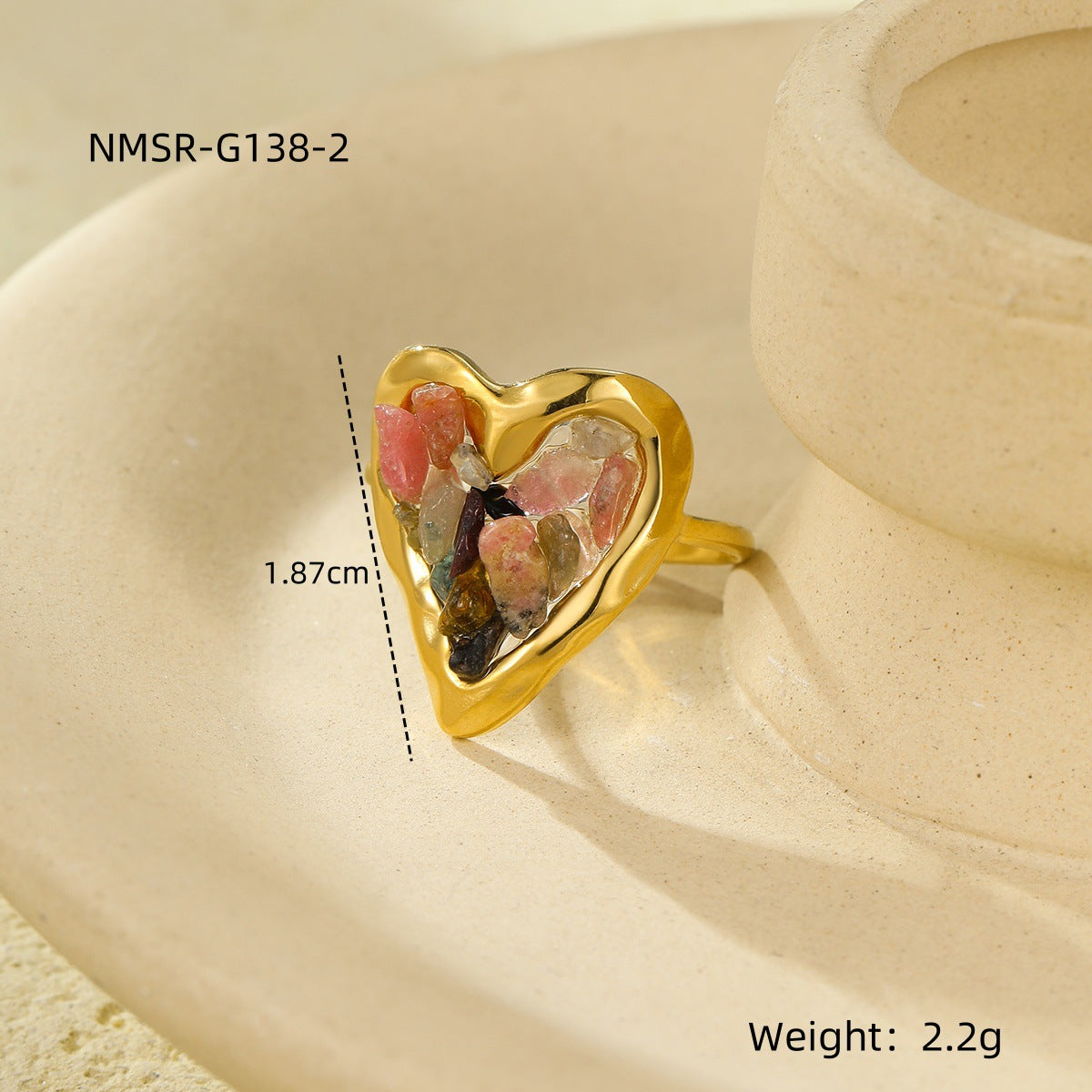 Crystal Heart Band Ring — ring, view 13