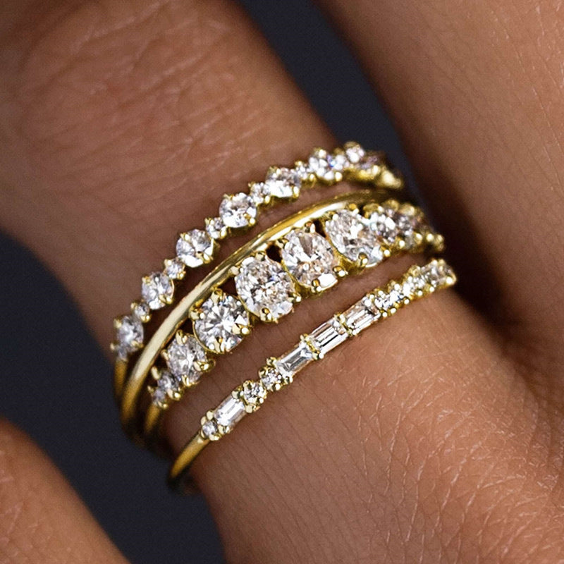 Sparkly Layered Statement Band Ring — ring, view 4