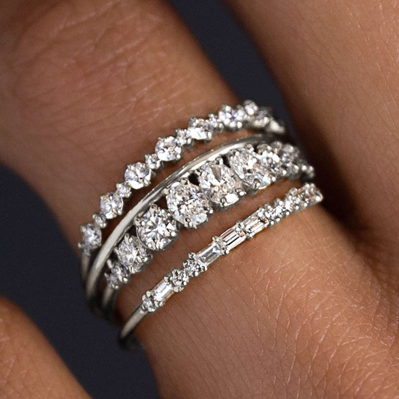 Sparkly Layered Statement Band Ring — ring, view 5
