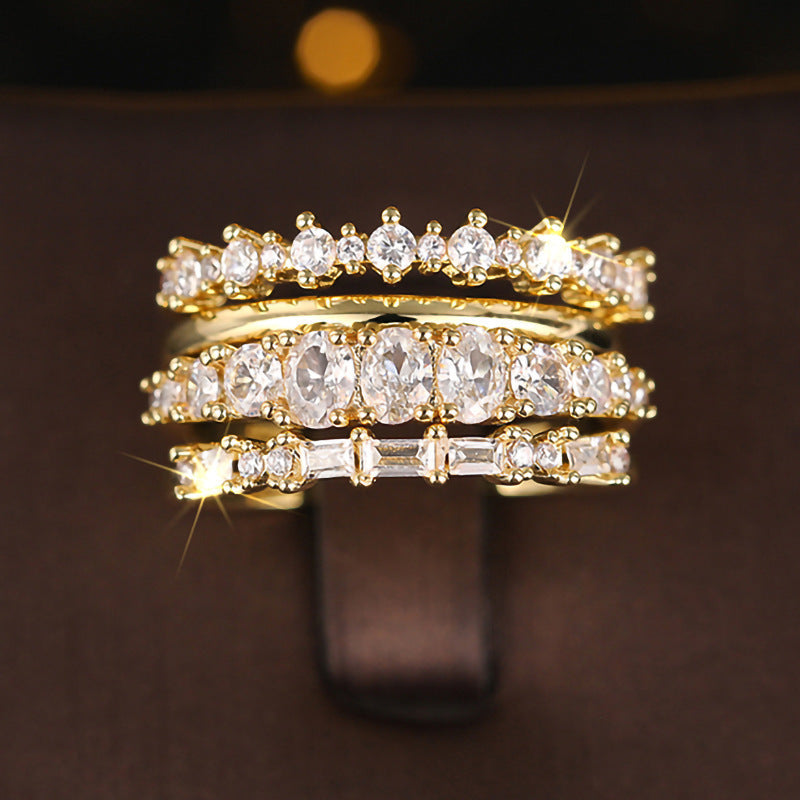 Sparkly Layered Statement Band Ring — ring, view 8