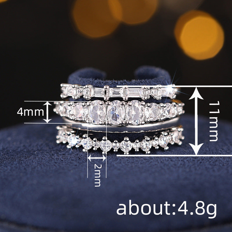 Sparkly Layered Statement Band Ring — ring, view 11