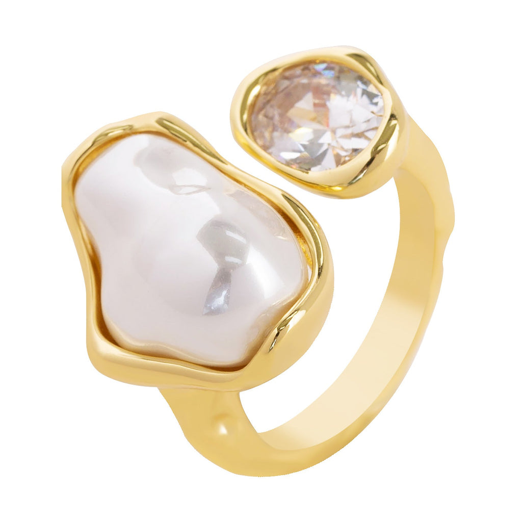 Irregular Pearl Open Ring — ring, view 7