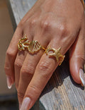 Geometric Gold-Plated Open Ring — gold ring