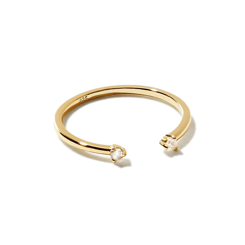 Thin Rhinestone Open Ring — ring, view 2