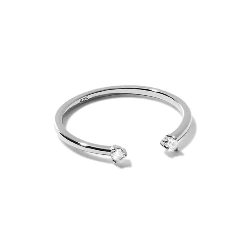 Thin Rhinestone Open Ring — ring, view 3