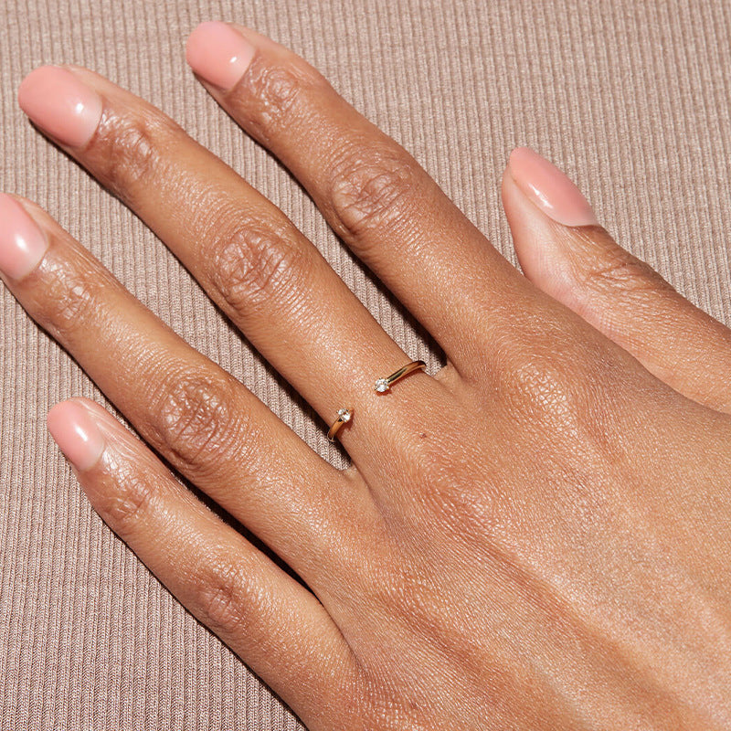 Thin Rhinestone Open Ring — ring, view 5