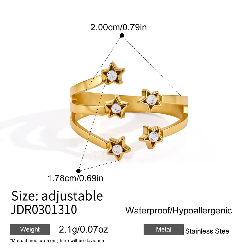 Gold Cubic Zirconia Ring — gold ring, view 8