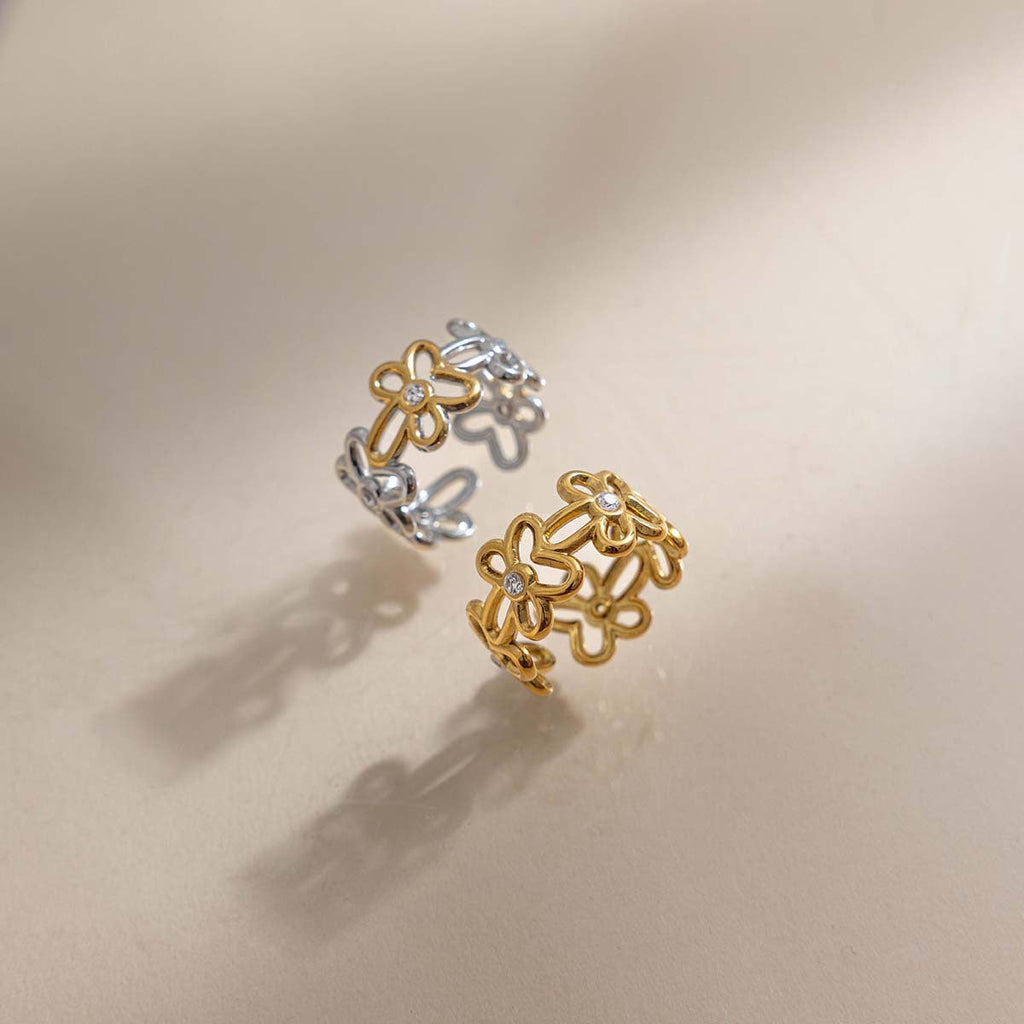 Hollow Flower Statement Ring — ring, view 2