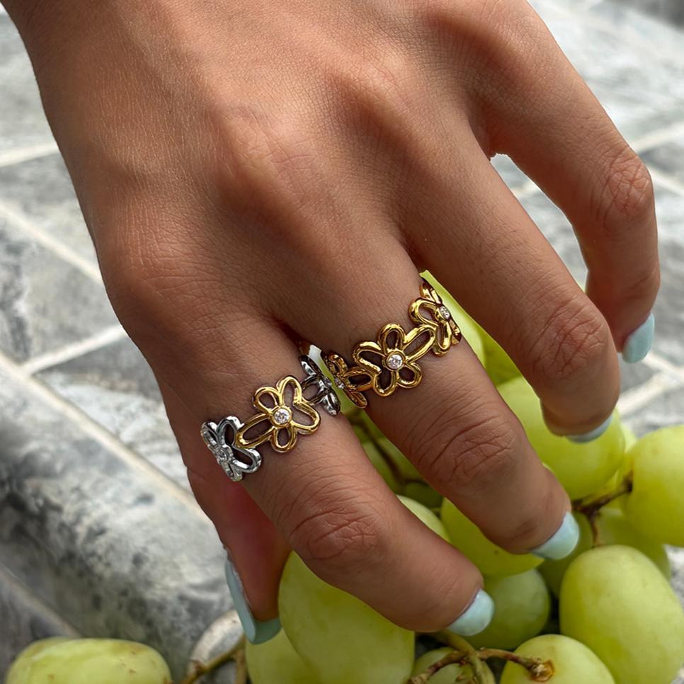 Hollow Flower Statement Ring — ring, view 6