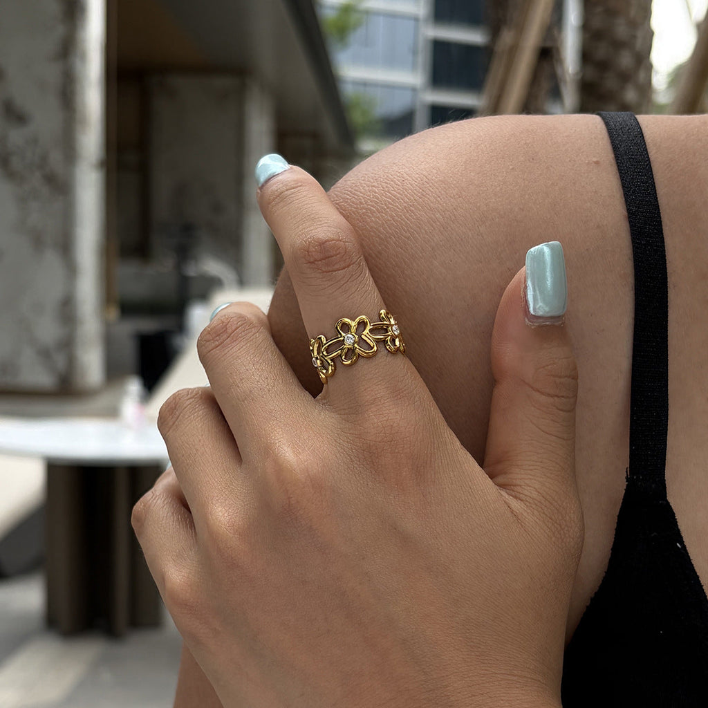 Hollow Flower Statement Ring — ring, view 7