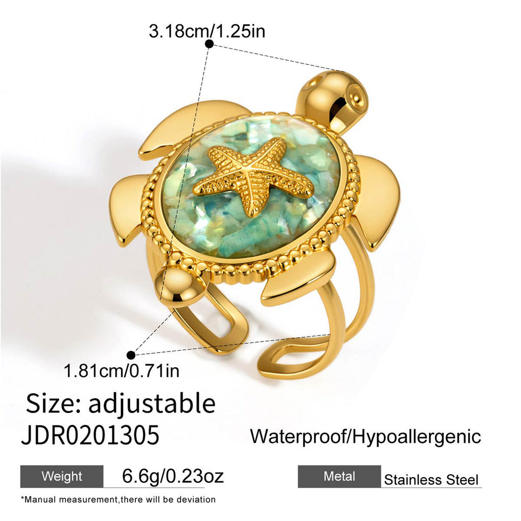 Ocean Animal Charm Ring — gold ring, view 5