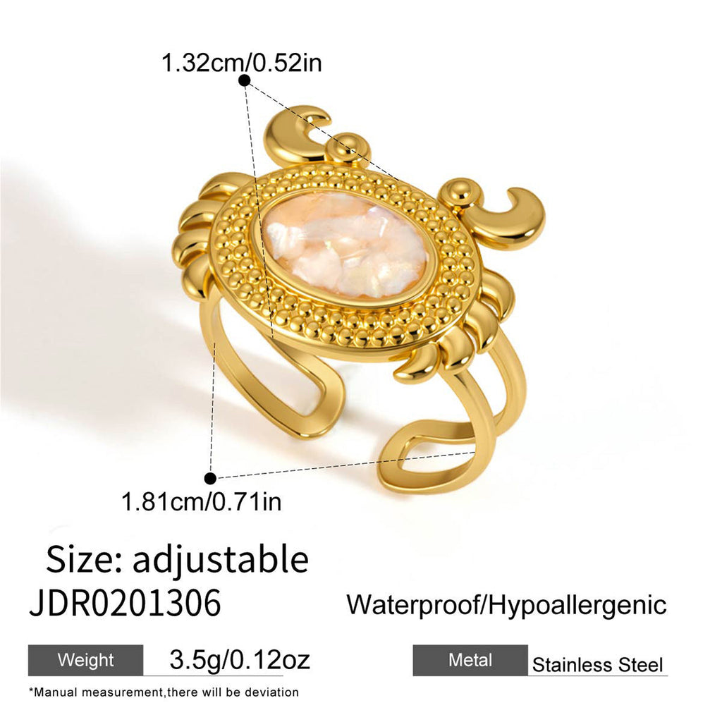 Ocean Animal Charm Ring — gold ring, view 6