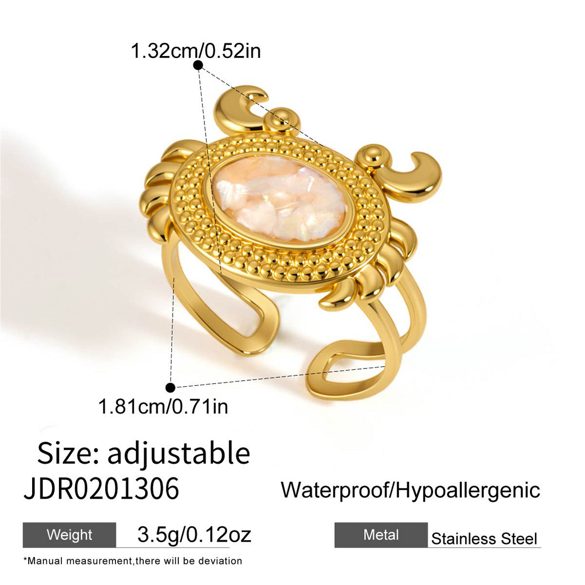 Ocean Animal Charm Ring — gold ring, view 6