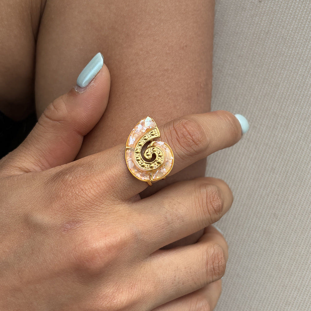 Ocean Animal Charm Ring — gold ring, view 9
