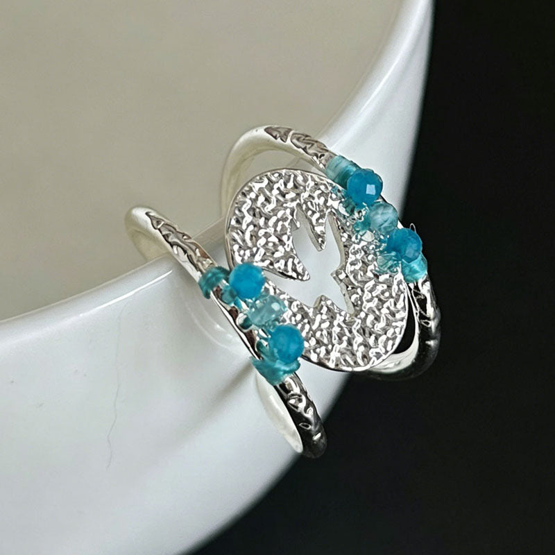 Beaded Hollow-Out Open Ring — ring, view 4