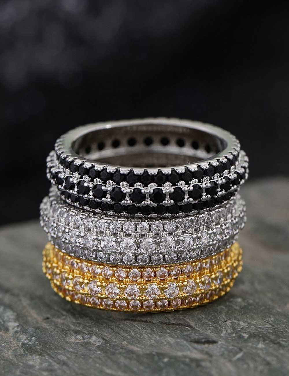 Layered Zirconia Band Ring — ring
