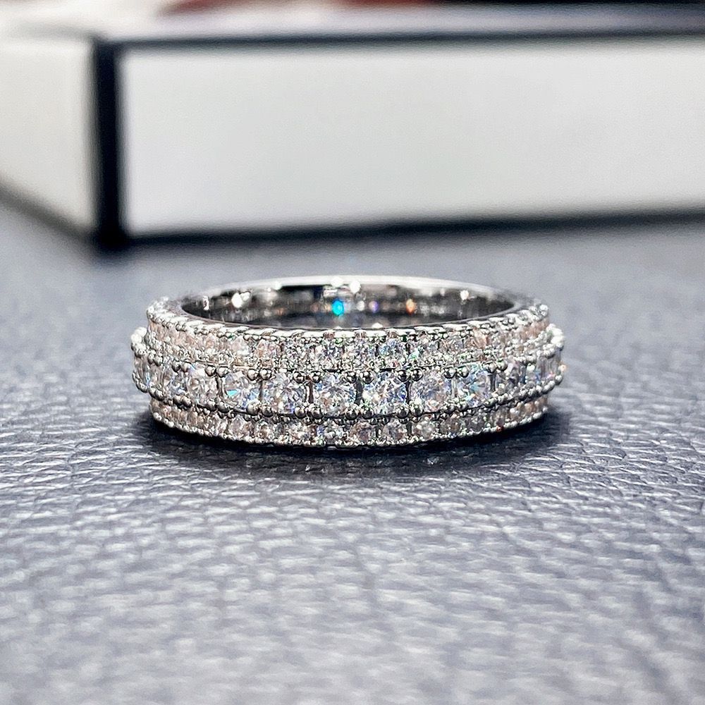 Layered Zirconia Band Ring — ring, view 2