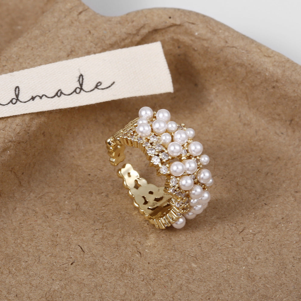 Stacking Pearl Bow Ring — ring, view 2