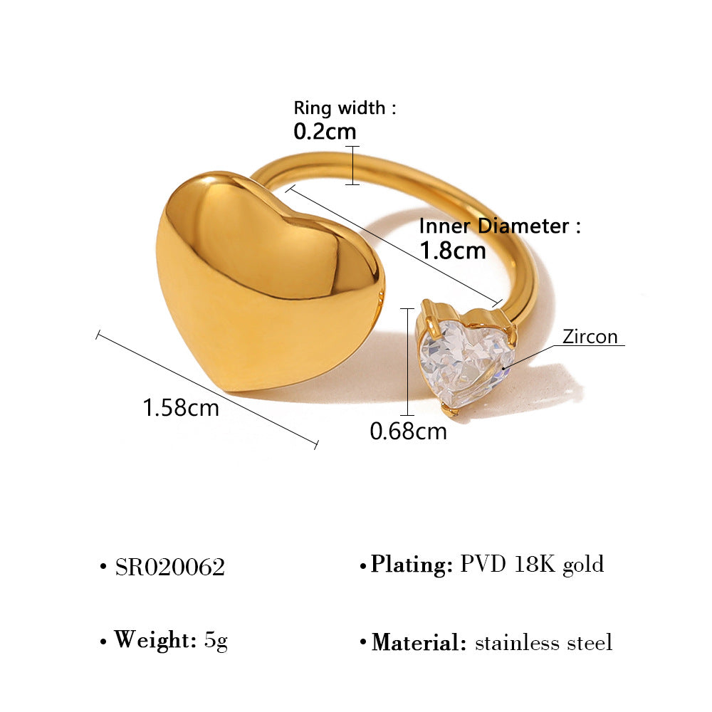 Gold-Tone Pearl Heart Ring — ring, view 5