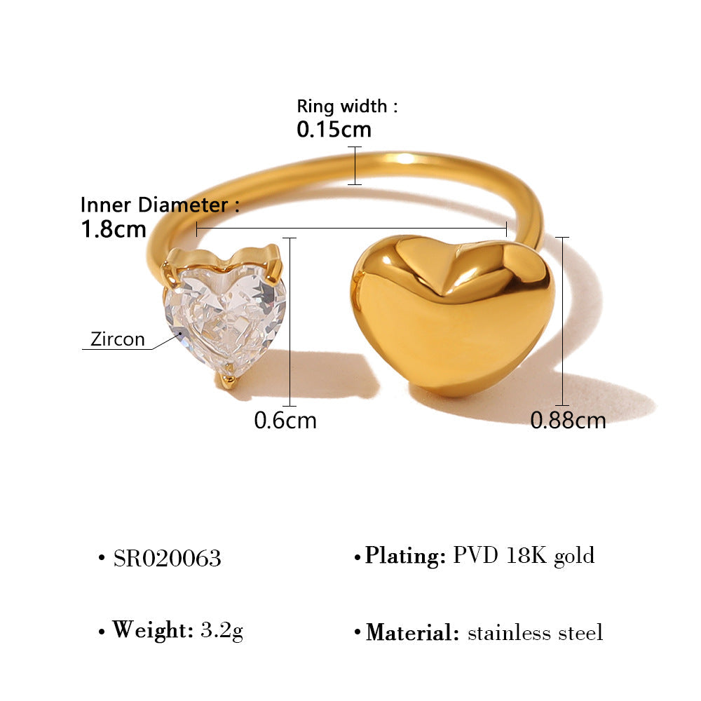 Gold-Tone Pearl Heart Ring — ring, view 6