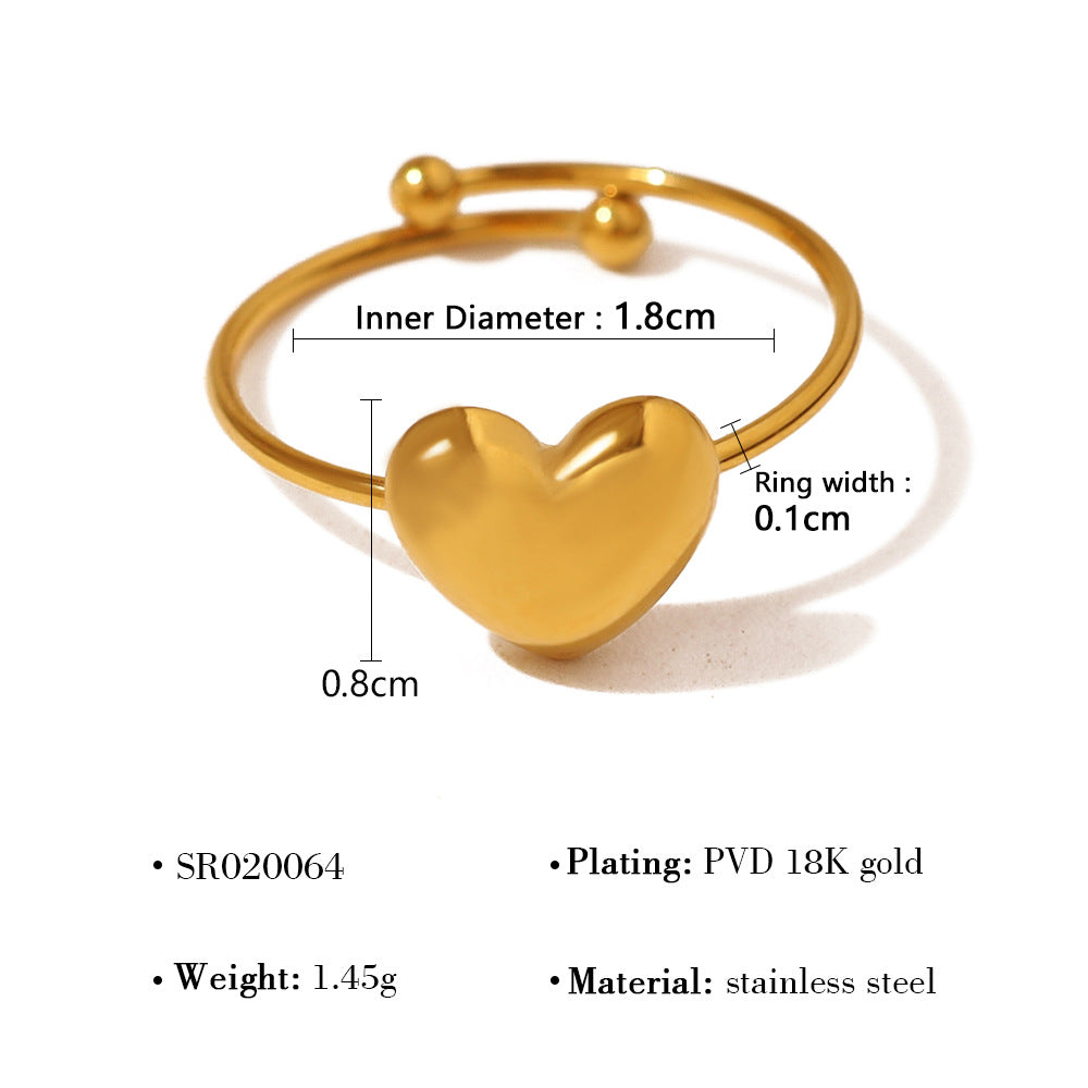 Gold-Tone Pearl Heart Ring — ring, view 7