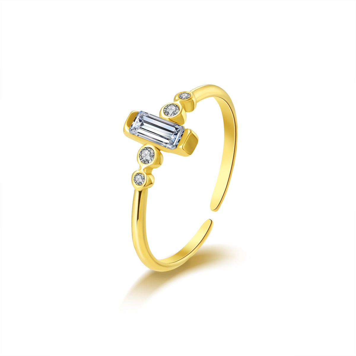 Cubic Zirconia Open Statement Ring — ring, view 3