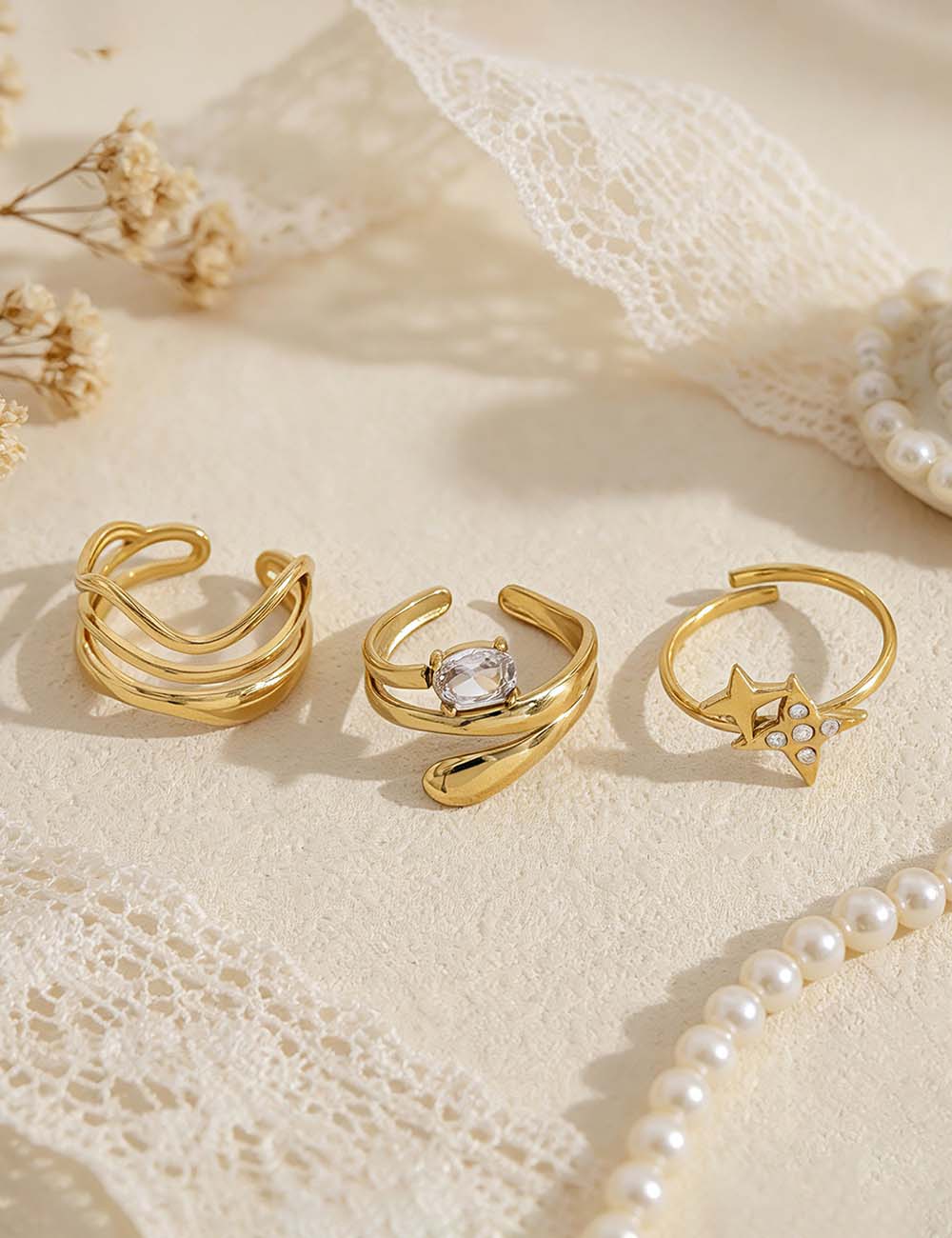 Geometric Statement Band Ring — gold ring