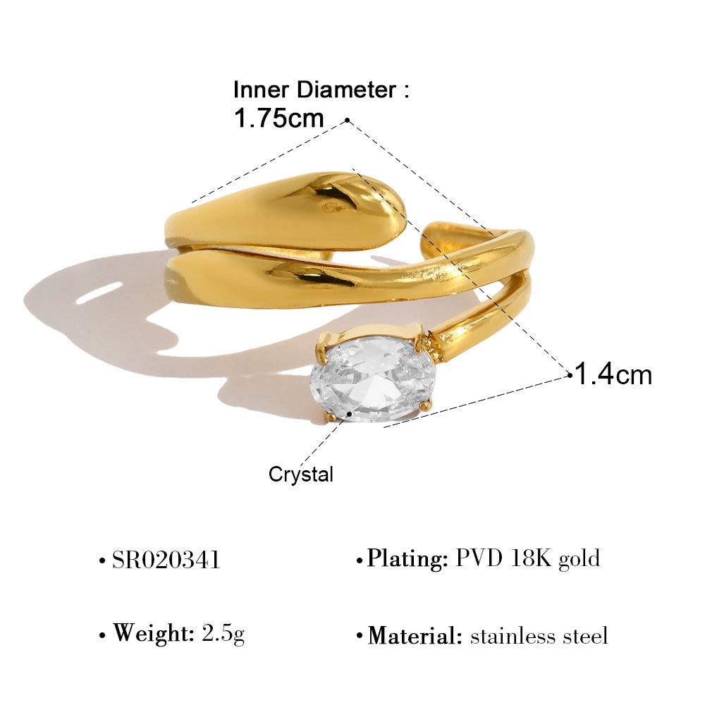 Geometric Statement Band Ring — gold ring, view 6