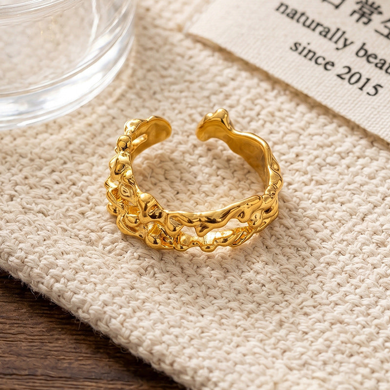 Layered Cubic Zirconia Ring — gold ring, view 4