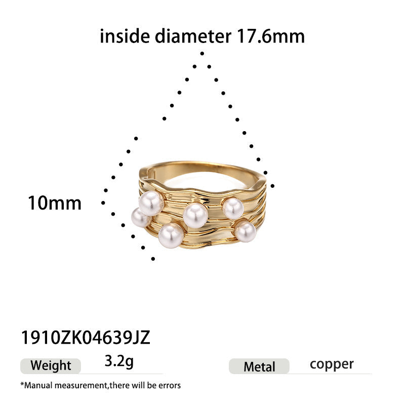Layered Cubic Zirconia Ring — gold ring, view 5